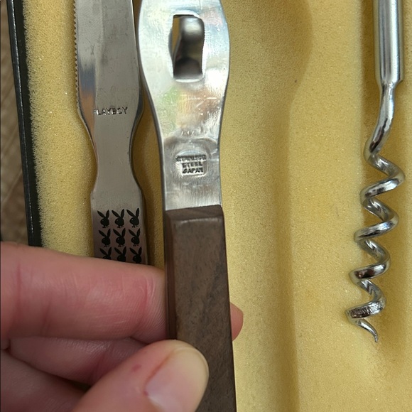 VINTAGE 1970s Playboy Stainless Steel / Wood bar set - Picture 7 of 7